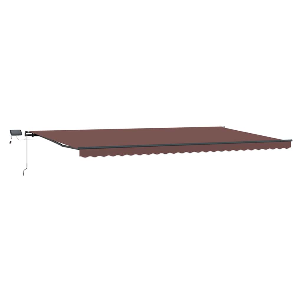 Barna kézzel kihúzható LED-es napellenző 600 x 300 cm 2