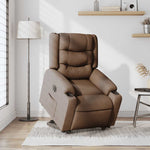 Elektromos felállást segítő barna szövet dönthető fotel 2