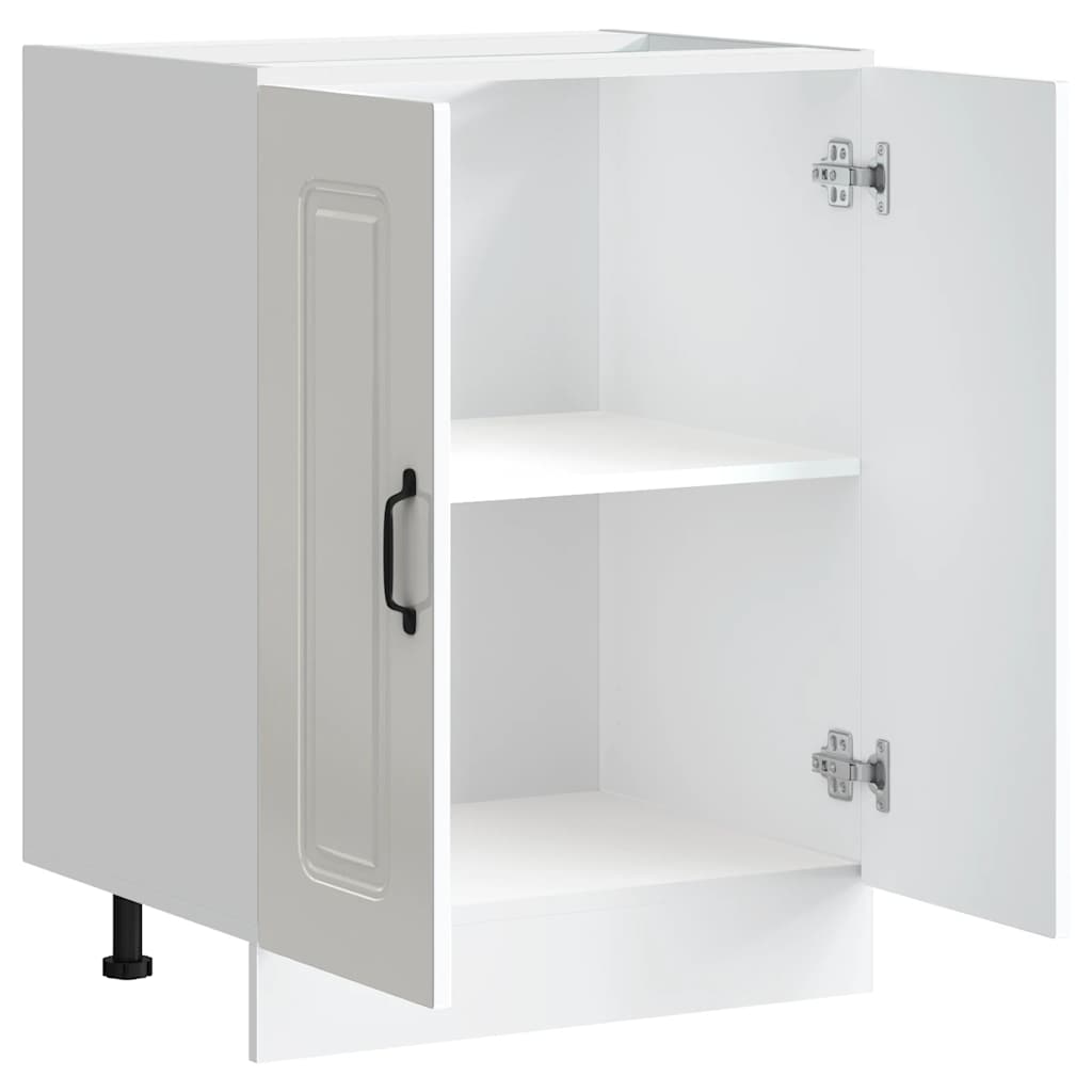 Mosogató aljzat szekrény Kalmar magasfényű fehér 60x46x81,5 cm 4