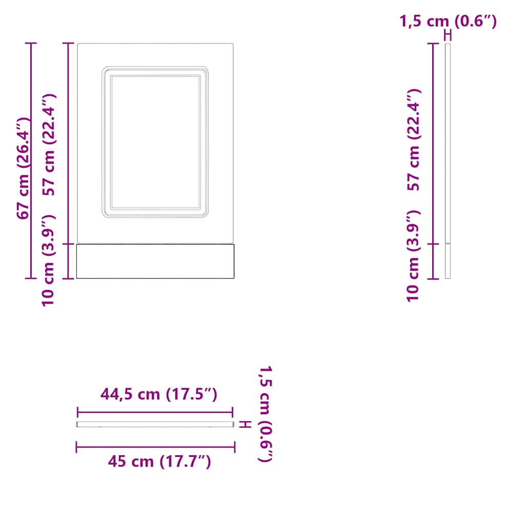 Mosogatógép panel Kalmar sonoma tölgy 45x1,5x57 cm gépi fa 8