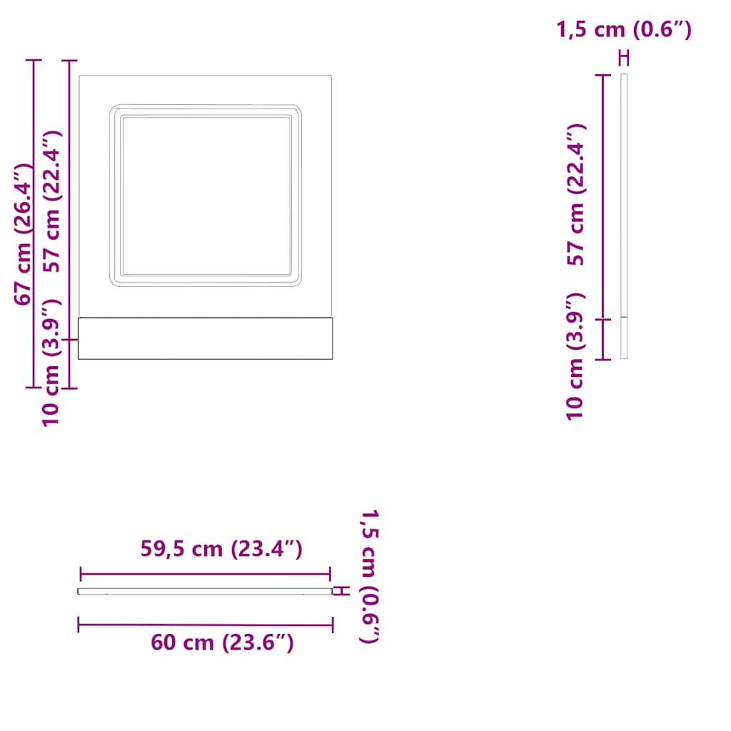 Mosogatógép panel Kalmar régi fa 60x1,5x57 cm gépesített fa 8