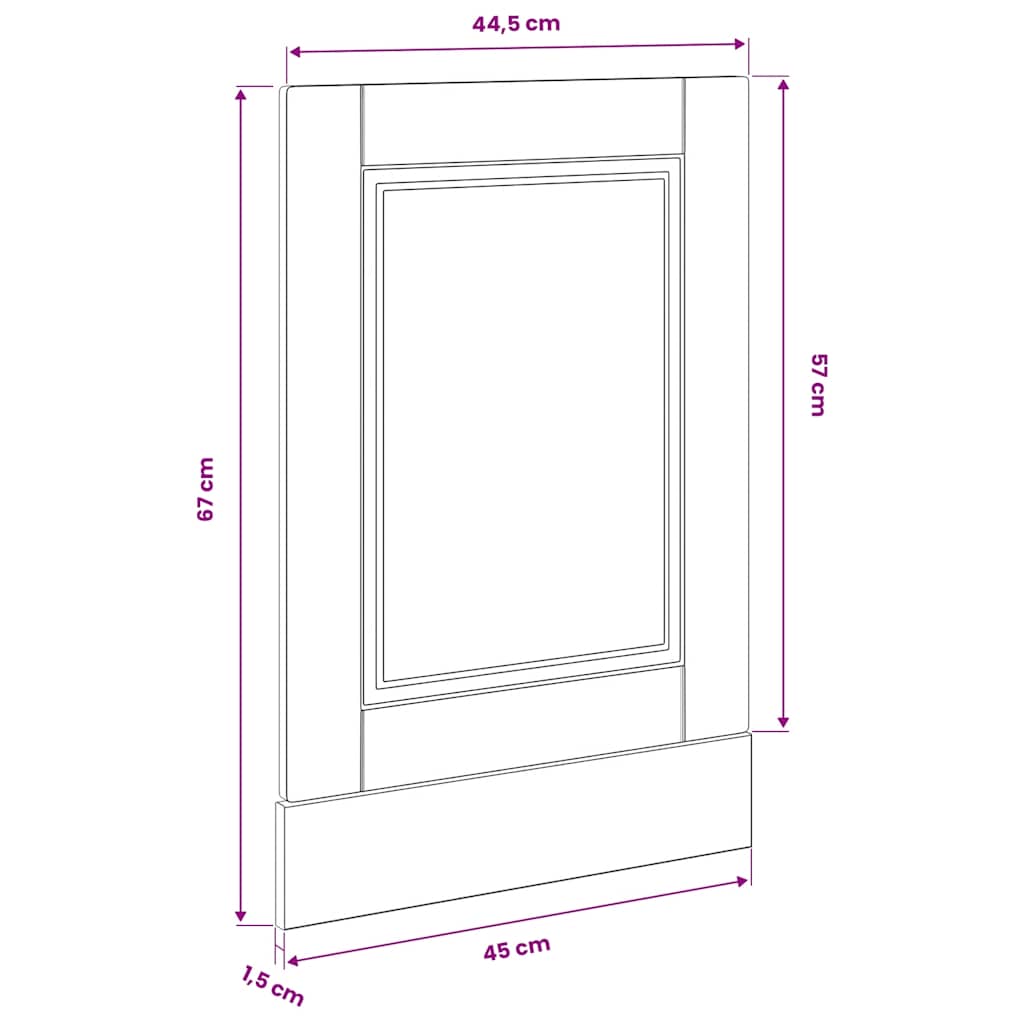 Mosogatógép panel Porto Fehér 45x1,5x57 cm Mérnöki fa 8