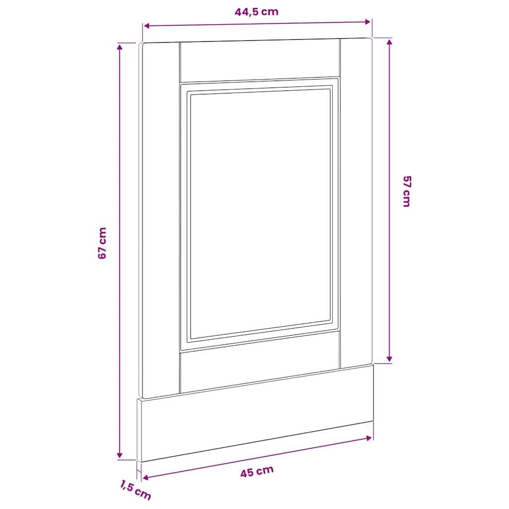 Mosogatógép panel Porto Beton szürke 45x1,5x57 cm Mérnöki fa 8