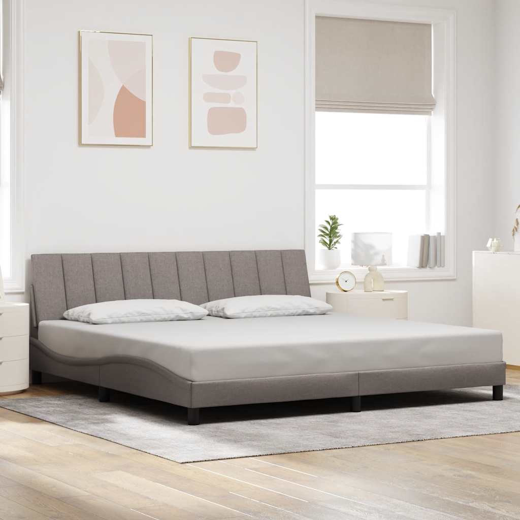 Tópszínű szövet ágykeret matrac nélkül Hanko 200 x 200 cm