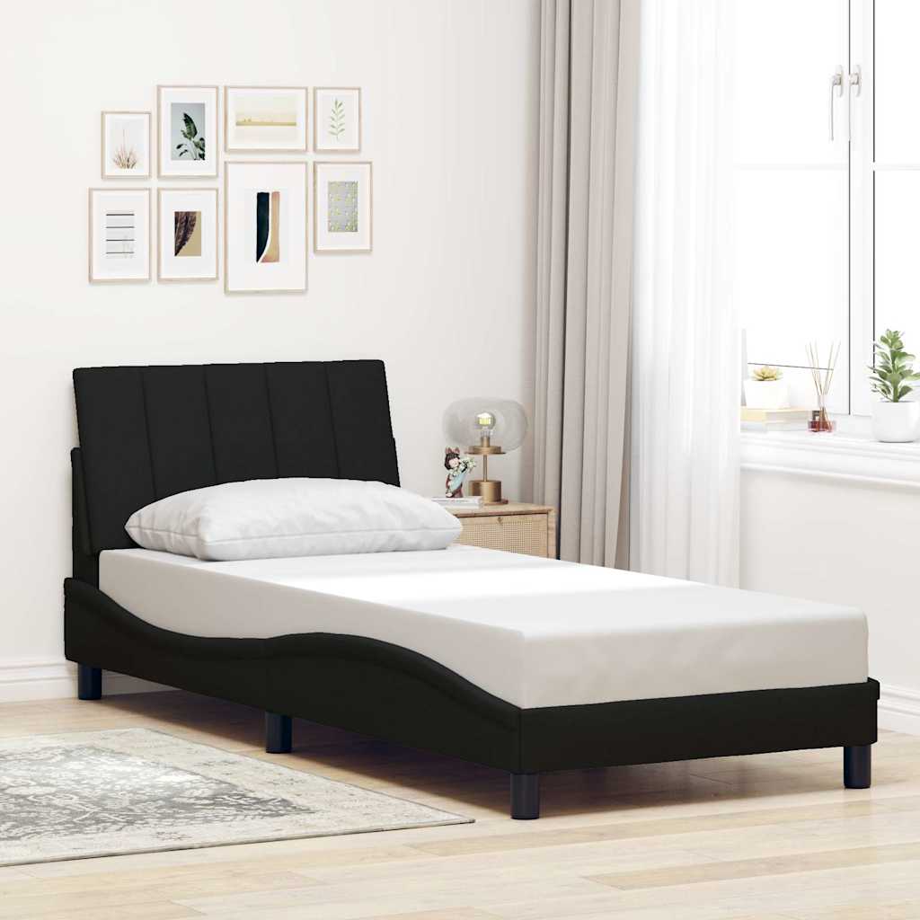 Ágykeret matrac nélkül Hanko fekete 90x200 cm szövet 4