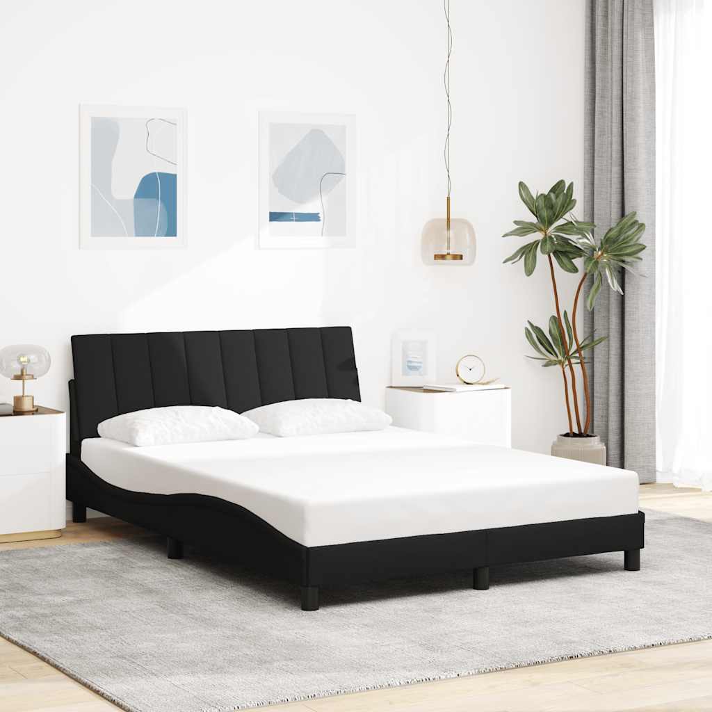 Fekete szövet ágykeret matrac nélkül Hanko 140x200 cm