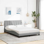 Világosszürke szövet ágy matraccal Hanko 140x190 cm 3