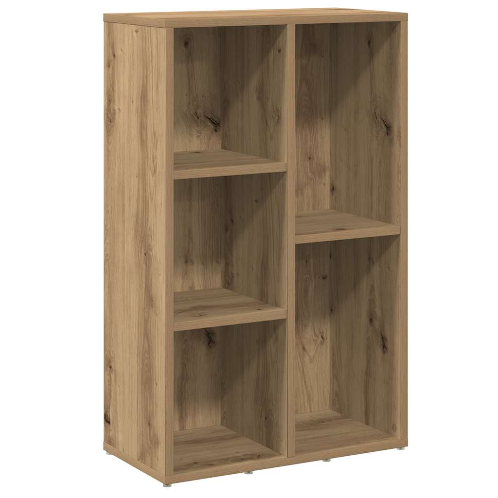 Kézműves tölgy színű szerelt fa könyvszekrény 50x25x80 cm 2