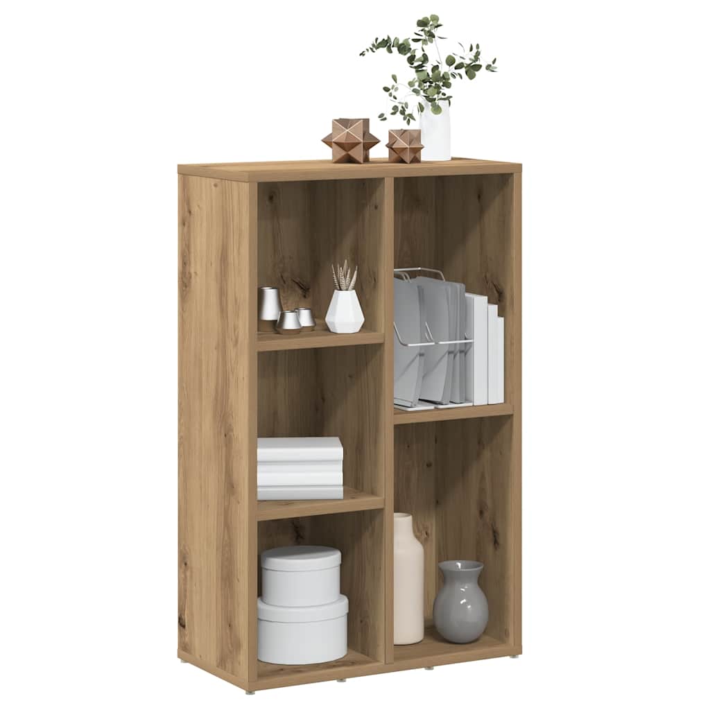 Kézműves tölgy színű szerelt fa könyvszekrény 50x25x80 cm 4