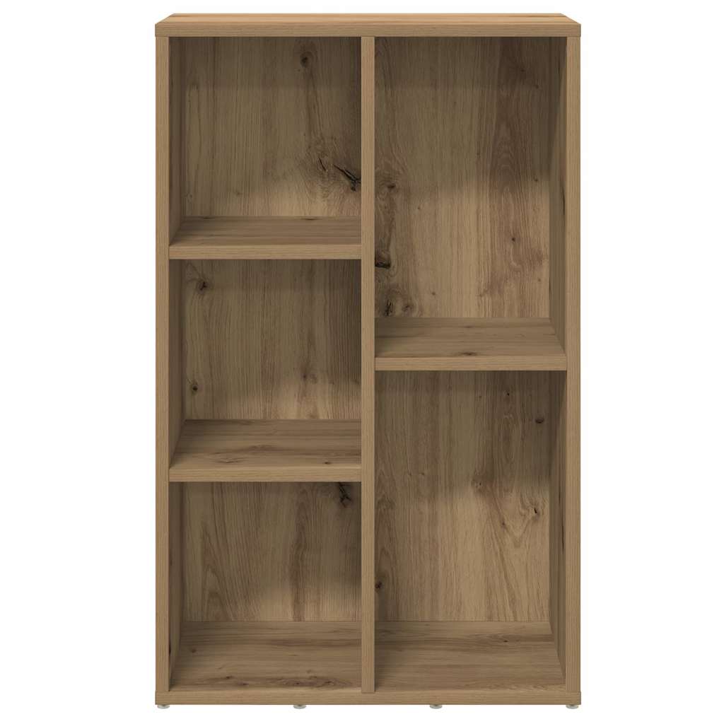 Kézműves tölgy színű szerelt fa könyvszekrény 50x25x80 cm 5
