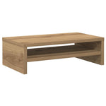 Kézműves tölgy színű szerelt fa monitorállvány 42x24x13 cm 2