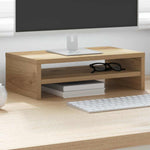 Kézműves tölgy színű szerelt fa monitorállvány 42x24x13 cm 3