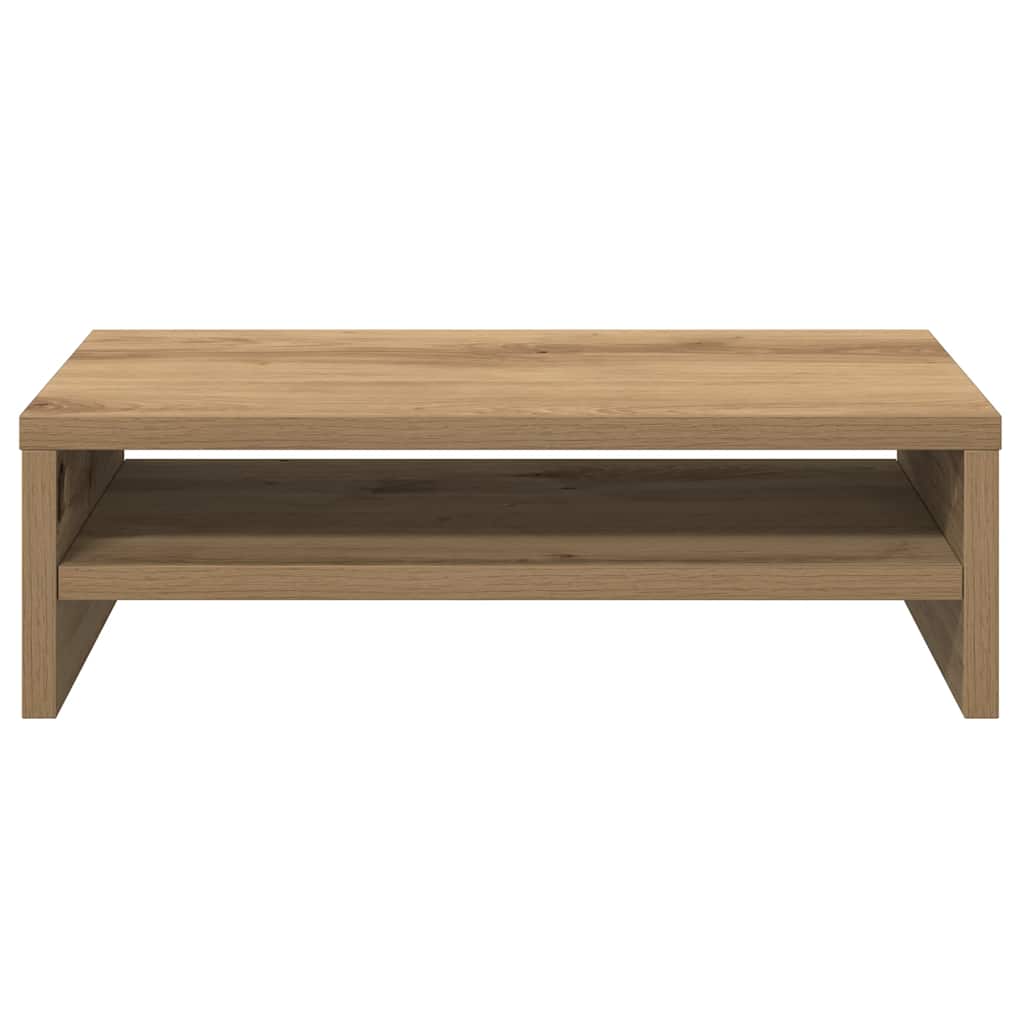 Kézműves tölgy színű szerelt fa monitorállvány 42x24x13 cm 5