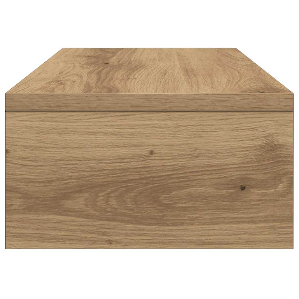 Kézműves tölgy színű szerelt fa monitorállvány 42x24x13 cm 6
