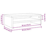 Kézműves tölgy színű szerelt fa monitorállvány 42x24x13 cm 10