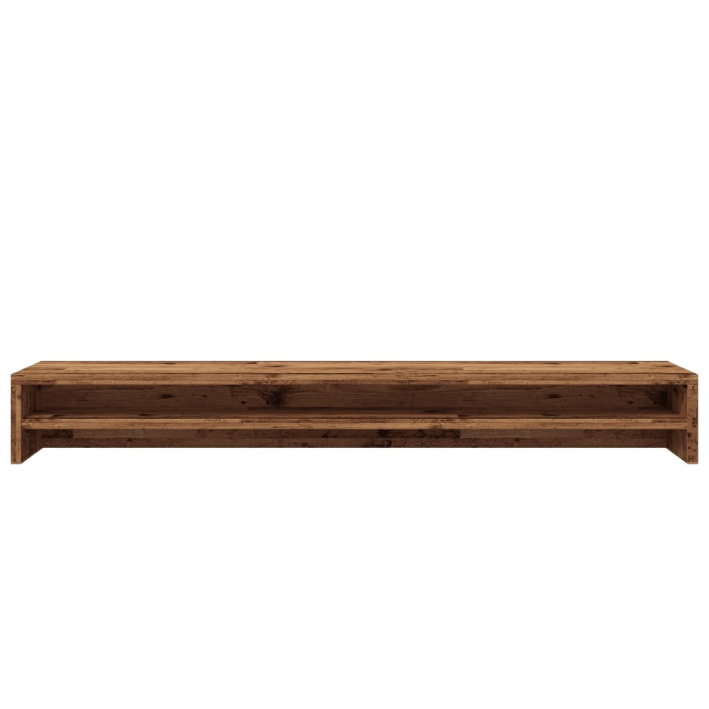 Antik fa színű szerelt fa monitorállvány 100 x 24 x 13 cm 5