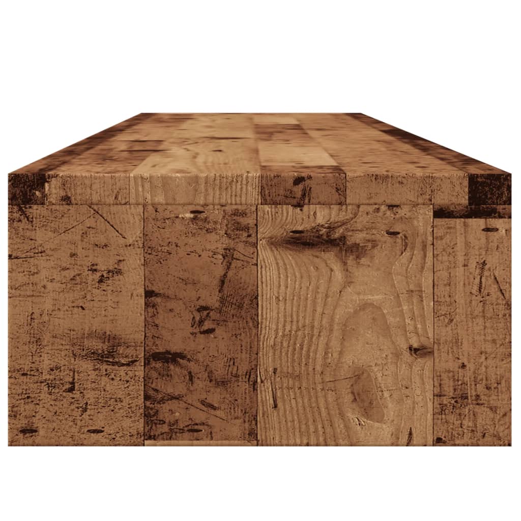 Antik fa színű szerelt fa monitorállvány 100 x 24 x 13 cm 6