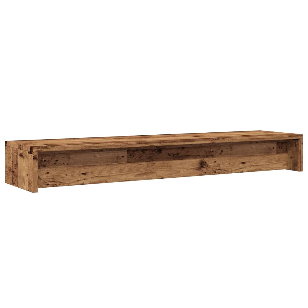 Antik fa színű szerelt fa monitorállvány 100 x 24 x 13 cm 7