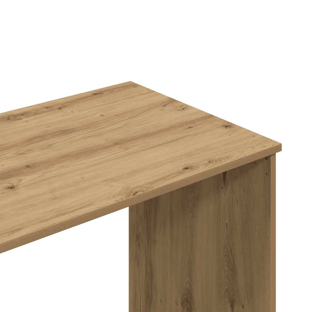 Kézműves tölgy színű szerelt fa íróasztal 102x50x76 cm 9