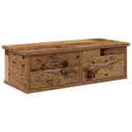 Antik fa színű szerelt fa faliszekrény 60x26x18,5 cm 2