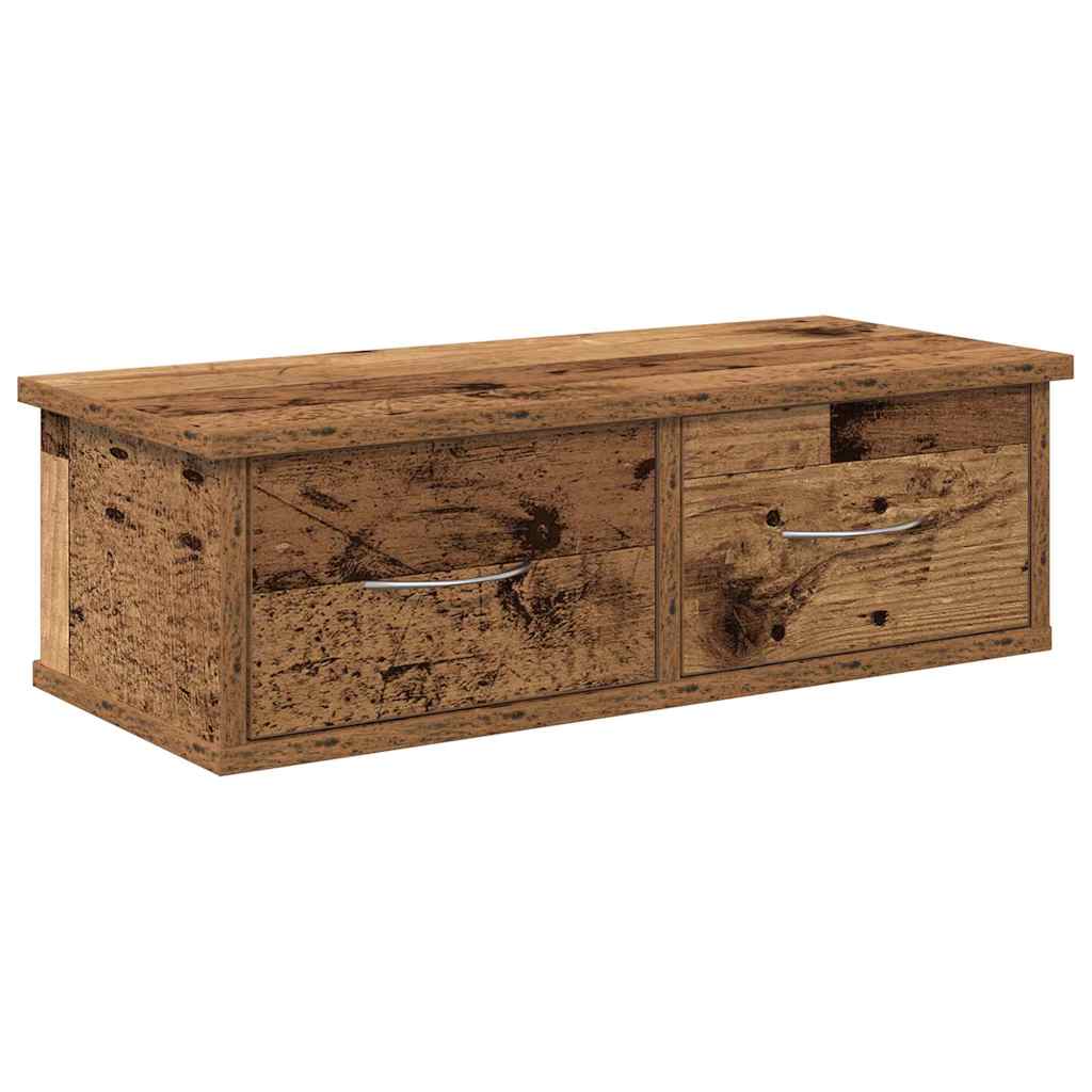 Antik fa színű szerelt fa faliszekrény 60x26x18,5 cm 2