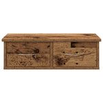 Antik fa színű szerelt fa faliszekrény 60x26x18,5 cm 4