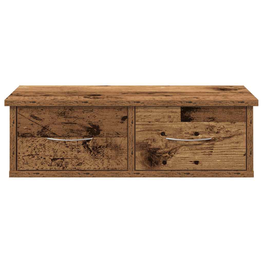 Antik fa színű szerelt fa faliszekrény 60x26x18,5 cm 4