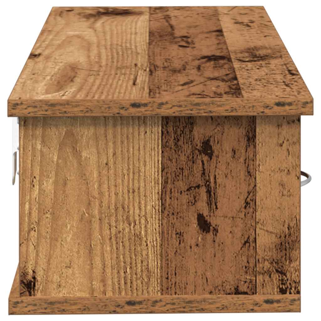 Antik fa színű szerelt fa faliszekrény 60x26x18,5 cm 6