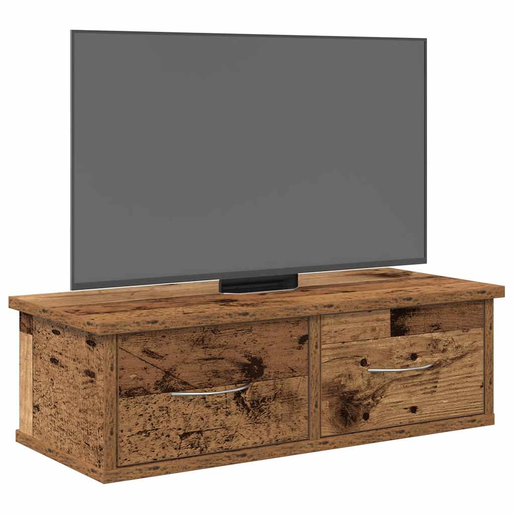 Antik fa színű szerelt fa faliszekrény 60x26x18,5 cm