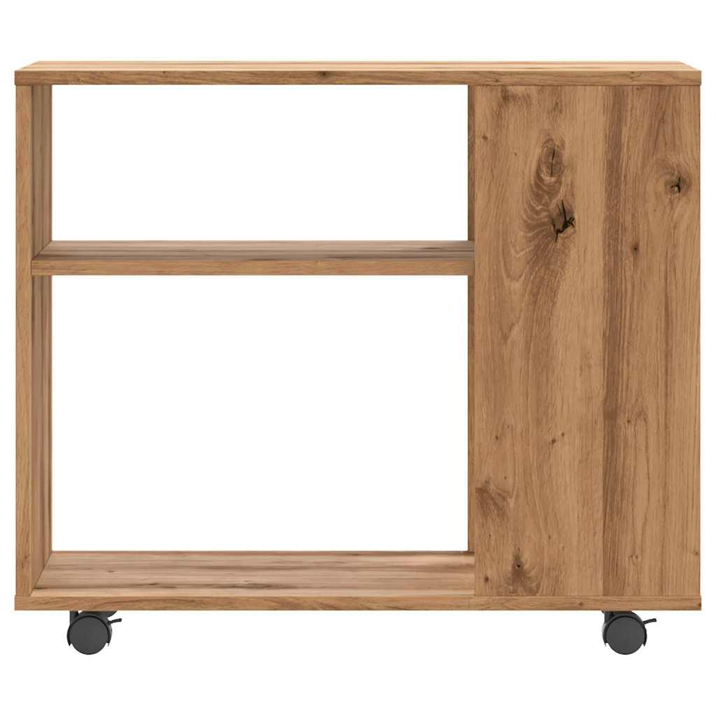 Oldalasztal kézműves tölgy 70x35x60,5 cm műszaki fa 4