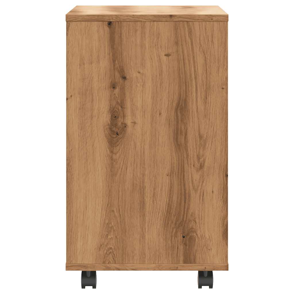 Oldalasztal kézműves tölgy 70x35x60,5 cm műszaki fa 5