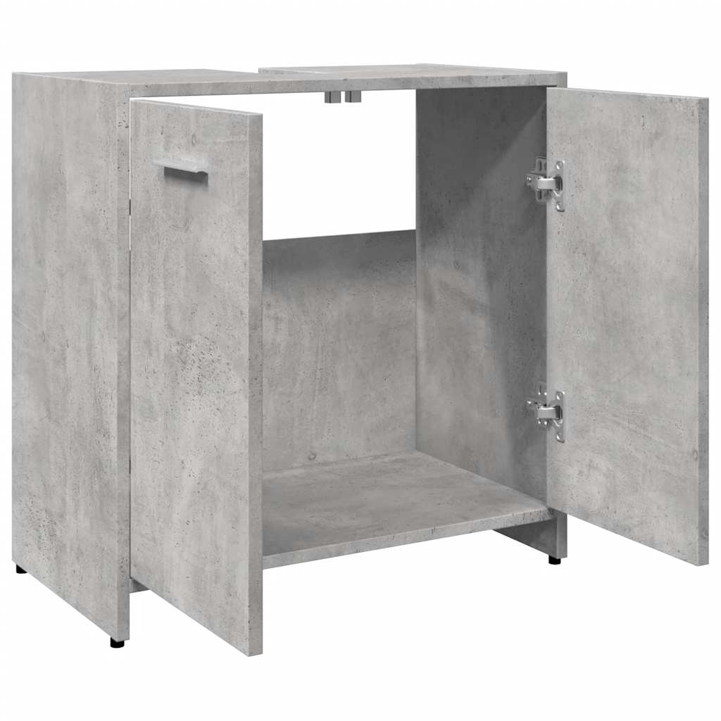 Fürdőszoba mosdószekrény beton szürke 60x33x60 cm Gépelt fa 6