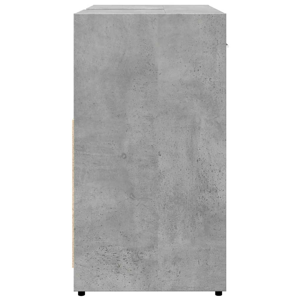 Fürdőszoba mosdószekrény beton szürke 60x33x60 cm Gépelt fa 7