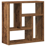 Antik fa színű szerelt fa fali polc 45 x 16 x 45 cm 2