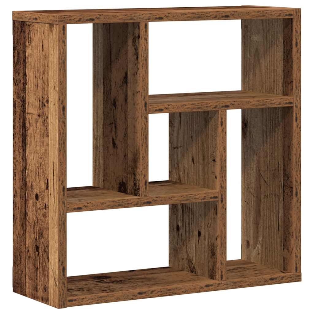 Antik fa színű szerelt fa fali polc 45 x 16 x 45 cm 2