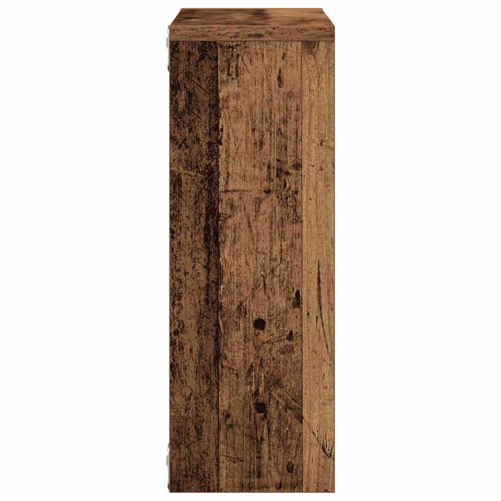 Antik fa színű szerelt fa fali polc 45 x 16 x 45 cm 5