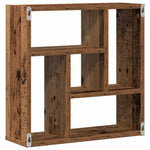 Antik fa színű szerelt fa fali polc 45 x 16 x 45 cm 6