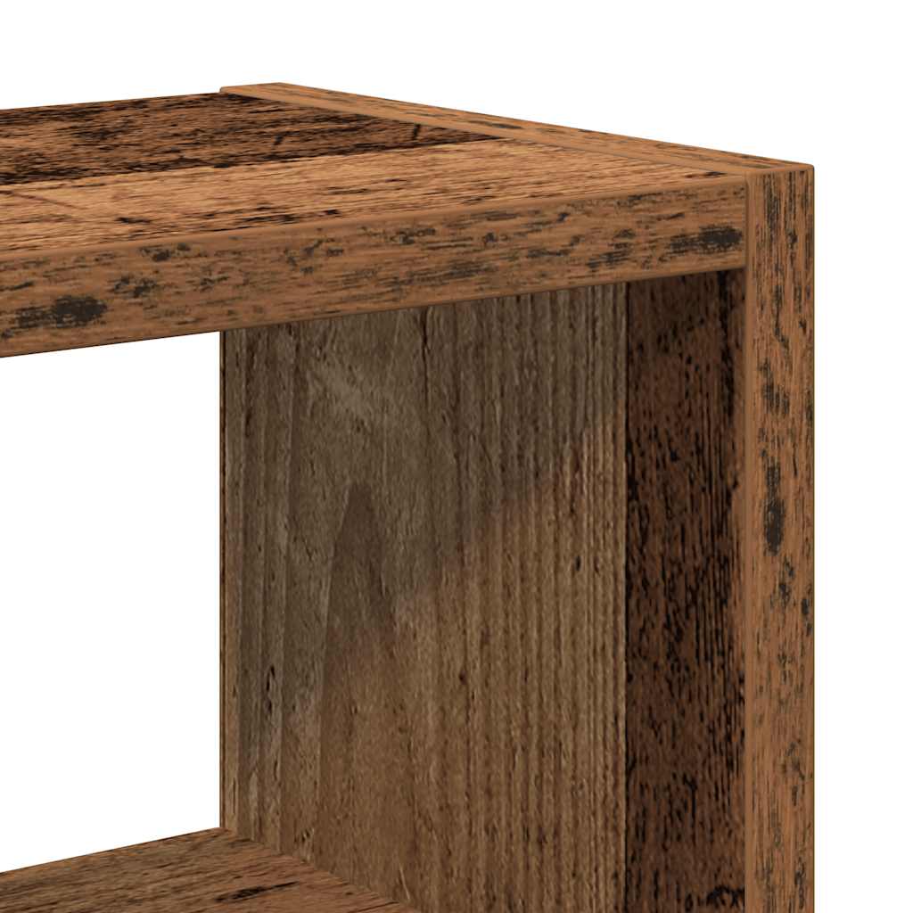 Antik fa színű szerelt fa fali polc 45 x 16 x 45 cm 7