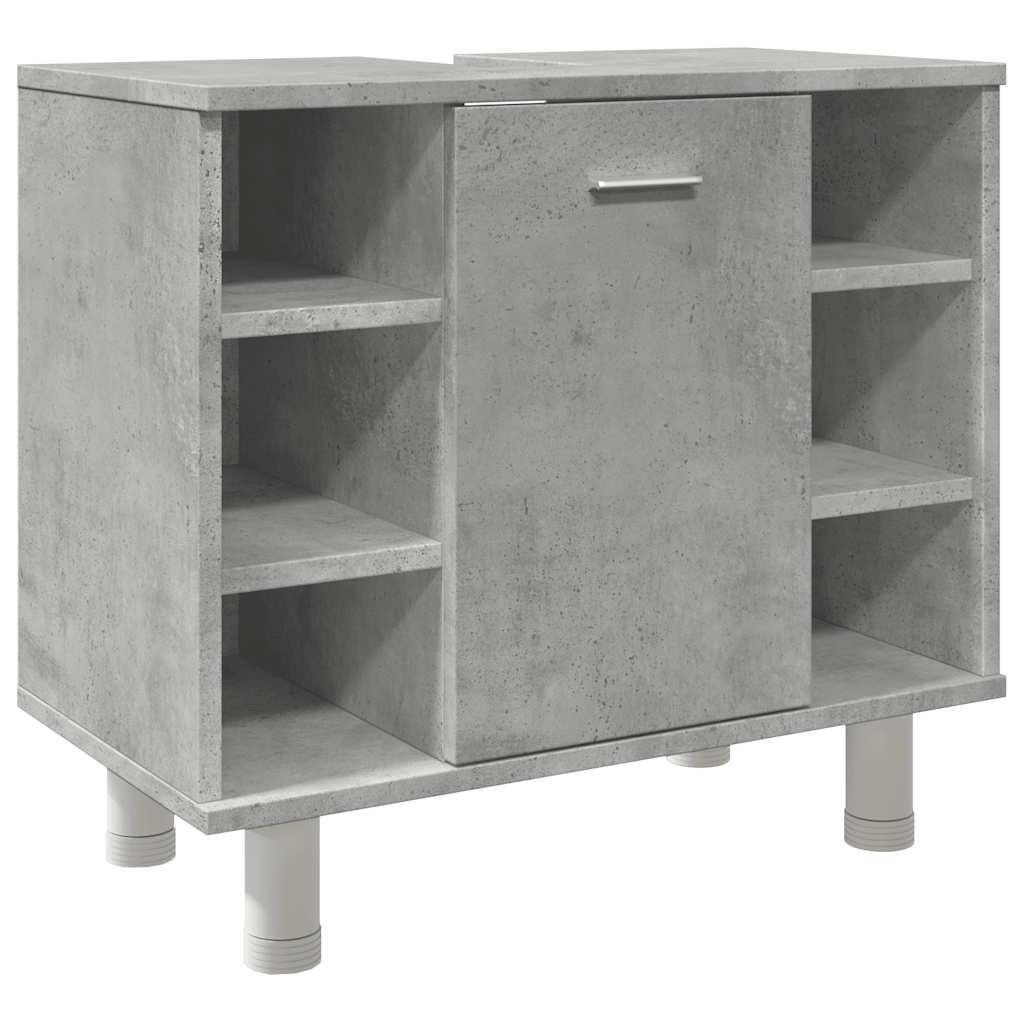 Betonszürke szerelt fa fürdőszobaszekrény 60 x 32 x 53,5 cm 2