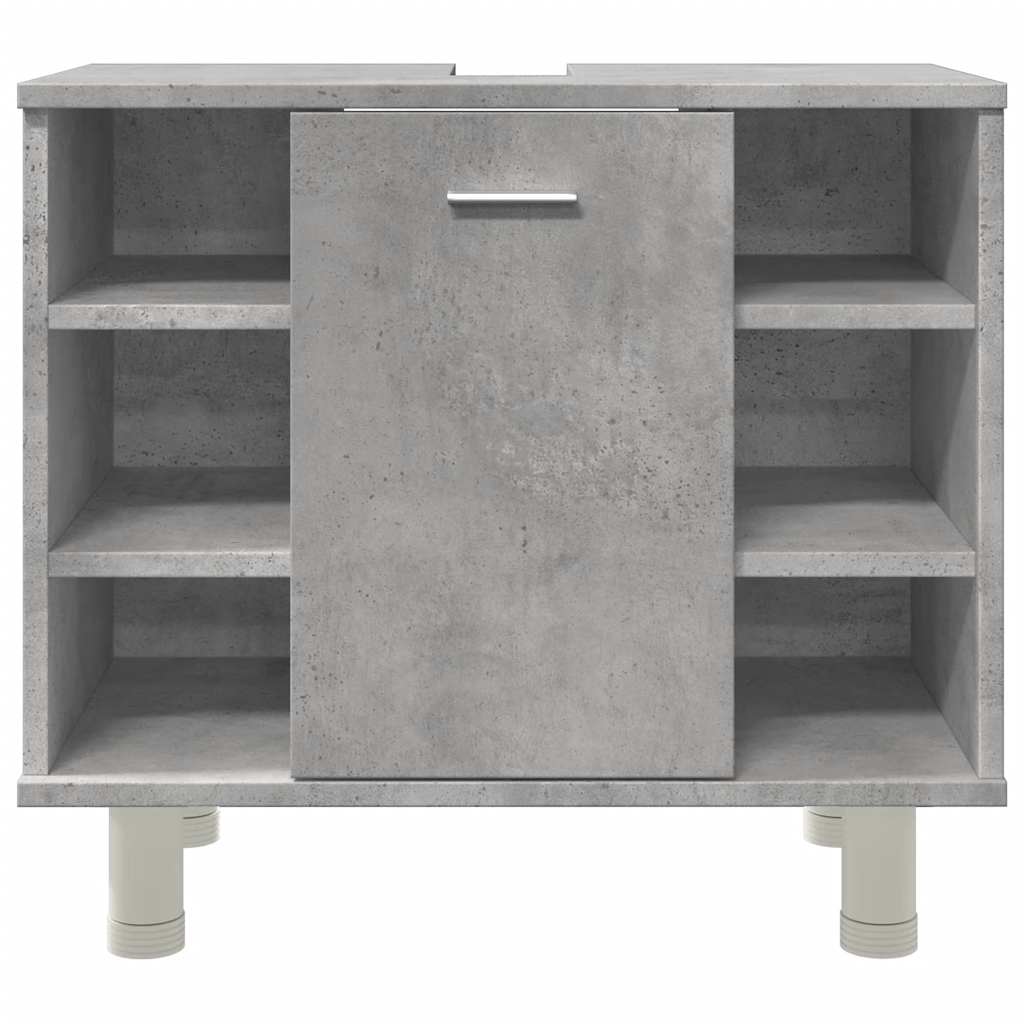 Betonszürke szerelt fa fürdőszobaszekrény 60 x 32 x 53,5 cm 5