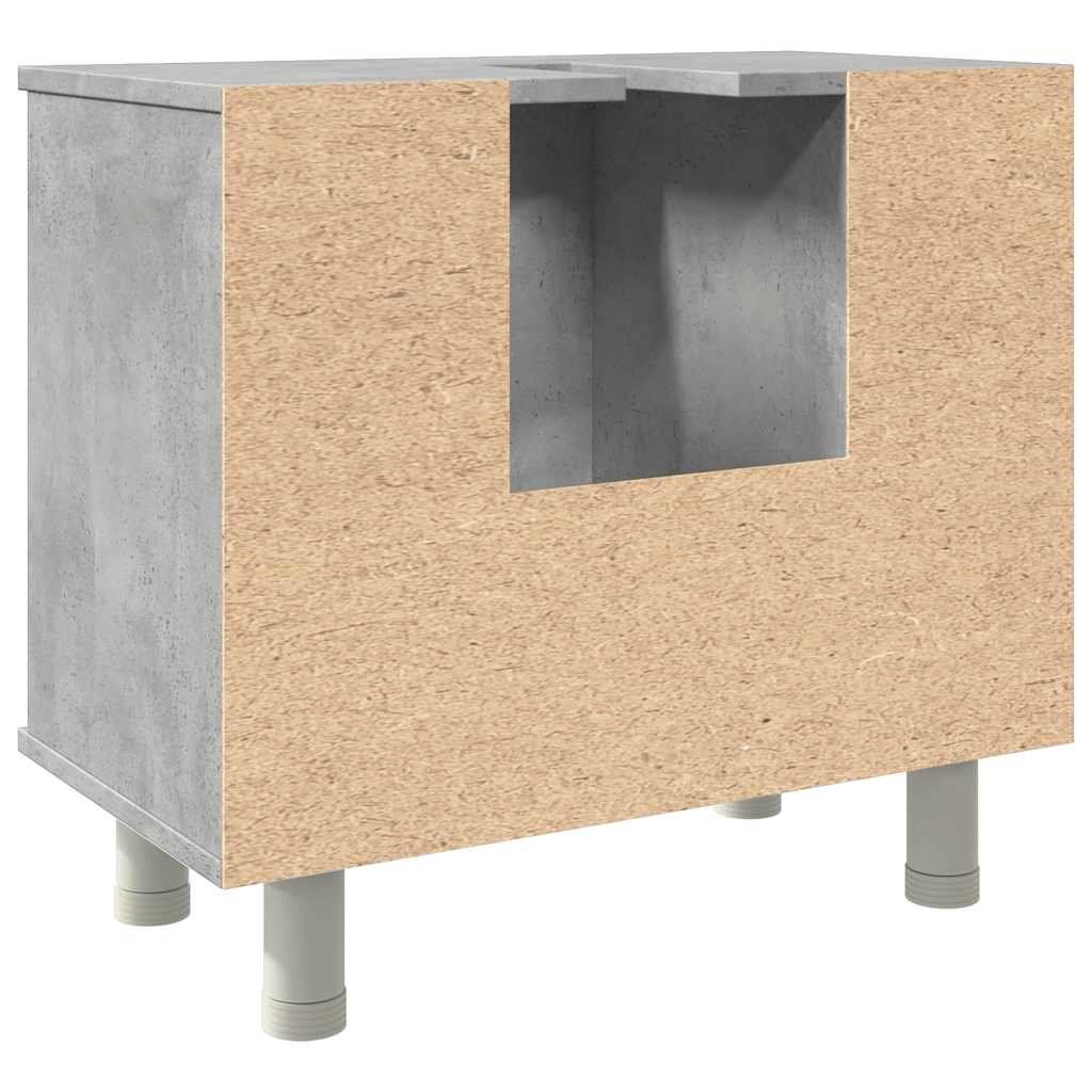 Betonszürke szerelt fa fürdőszobaszekrény 60 x 32 x 53,5 cm 7