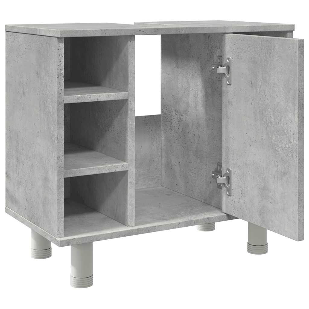 Betonszürke szerelt fa fürdőszobaszekrény 60 x 32 x 53,5 cm 9