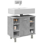Betonszürke szerelt fa fürdőszobaszekrény 60 x 32 x 53,5 cm
