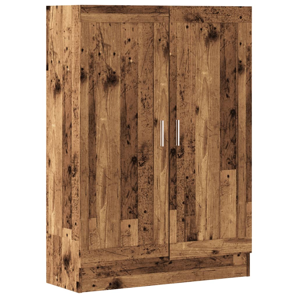 Antik fa színű szerelt fa könyvszekrény 82,5 x 30,5 x 115 cm 2