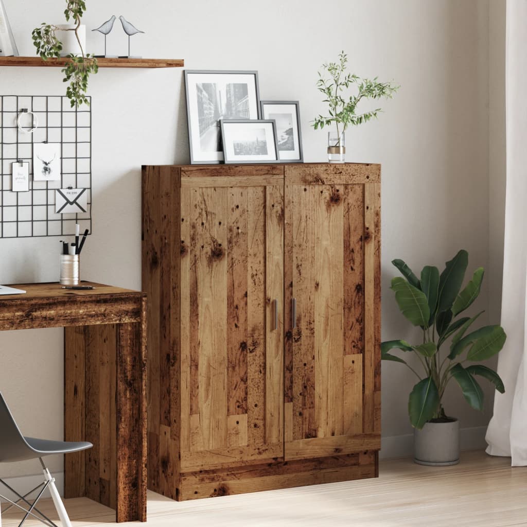 Antik fa színű szerelt fa könyvszekrény 82,5 x 30,5 x 115 cm 4