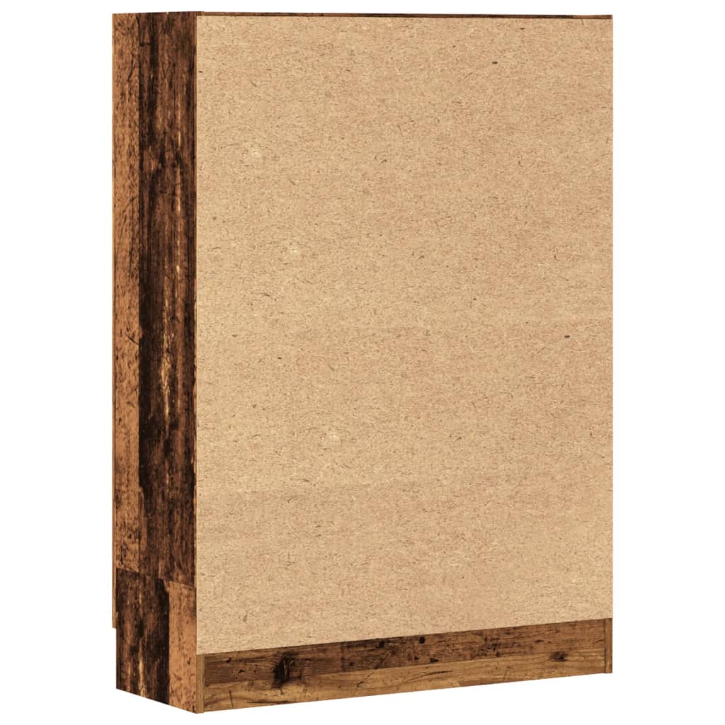 Antik fa színű szerelt fa könyvszekrény 82,5 x 30,5 x 115 cm 7