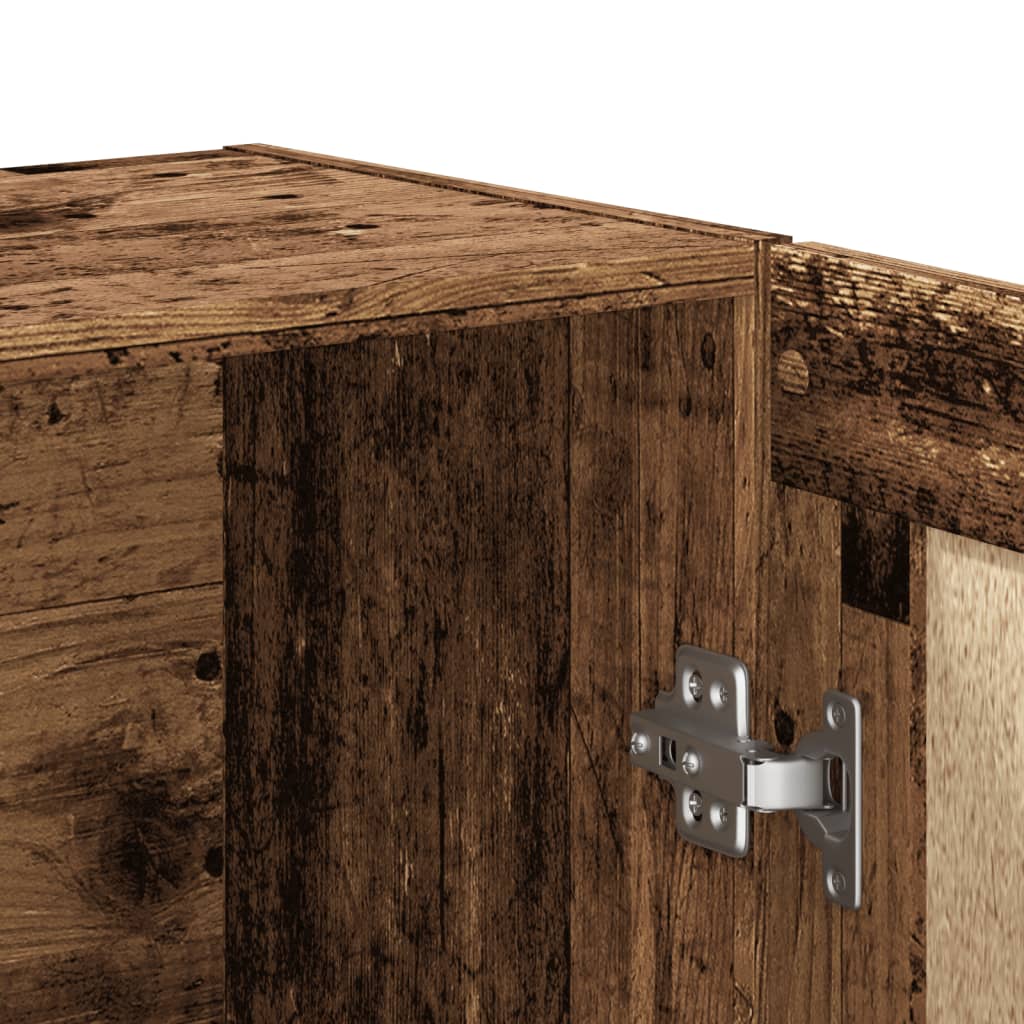 Antik fa színű szerelt fa könyvszekrény 82,5 x 30,5 x 115 cm 9