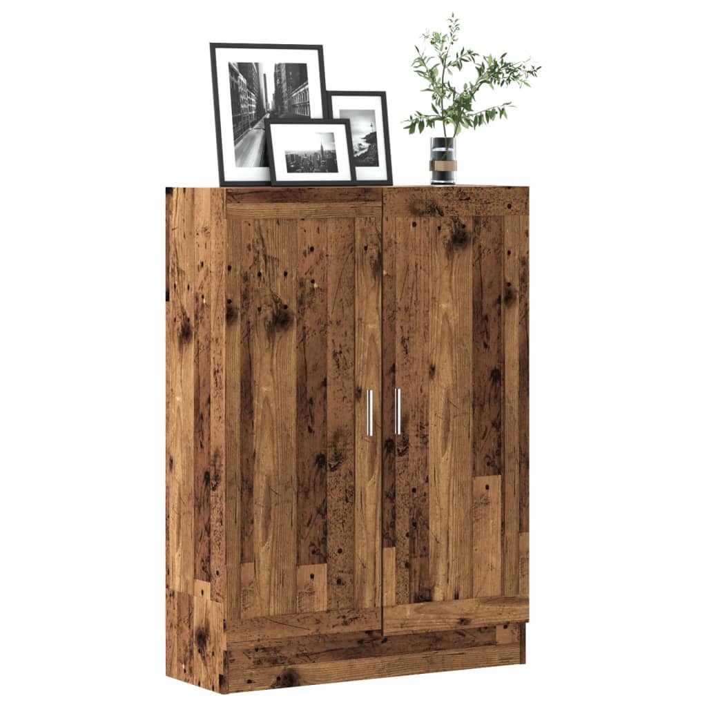 Antik fa színű szerelt fa könyvszekrény 82,5 x 30,5 x 115 cm