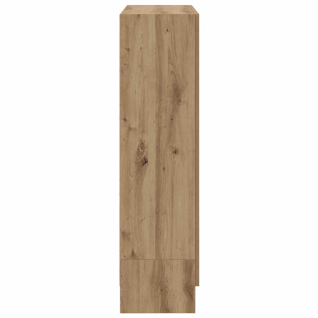 Kézműves tölgy színű szerelt fa könyvszekrény 82,5x30,5x115 cm 7
