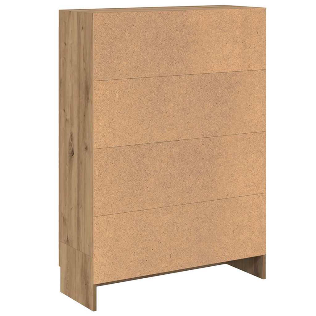 Kézműves tölgy színű szerelt fa könyvszekrény 82,5x30,5x115 cm 6